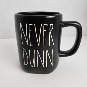 Rae Dunn Matte Black NEVER DUNN Artisan Collection By Magenta Coffee Mug 16oz